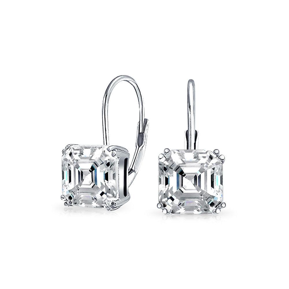 Asscher Brilliant Cut Earring Drops Solitaire Earring 1 to 10 CT