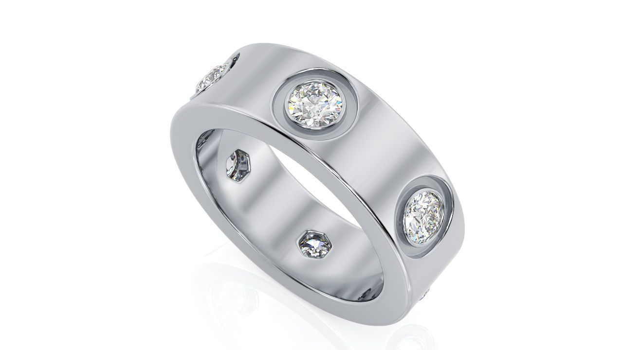 Sterling Silver and Moissanite Men Rings