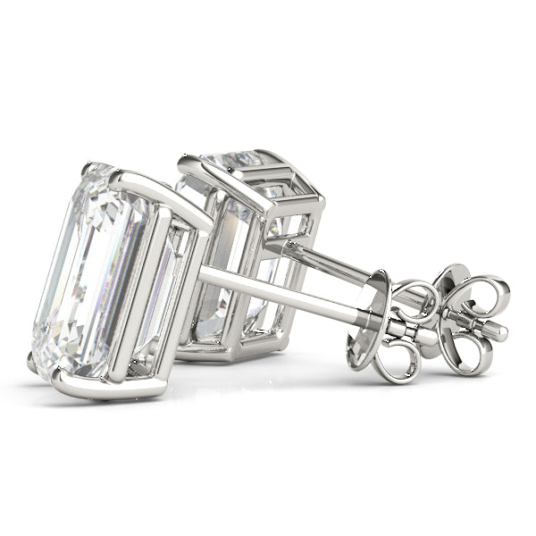 Emerald cut solitaire on sale earrings