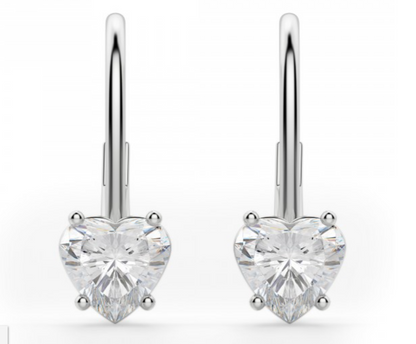 Heart Drops Brilliant Cut Solitaire Earring 1 to 10 CT