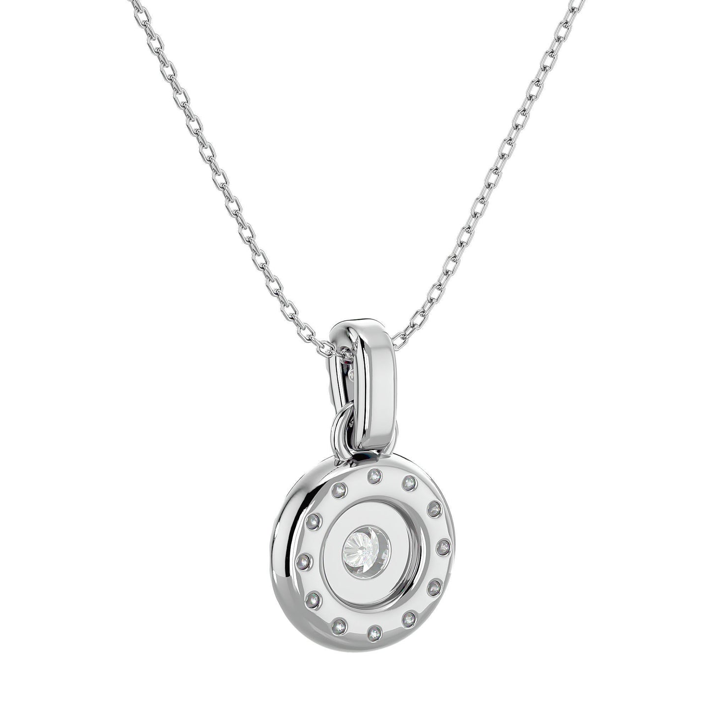 Halo pendant Necklace - 2.34 Ct