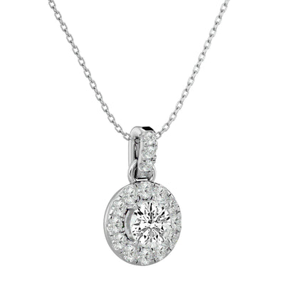 Halo pendant Necklace - 2.34 Ct