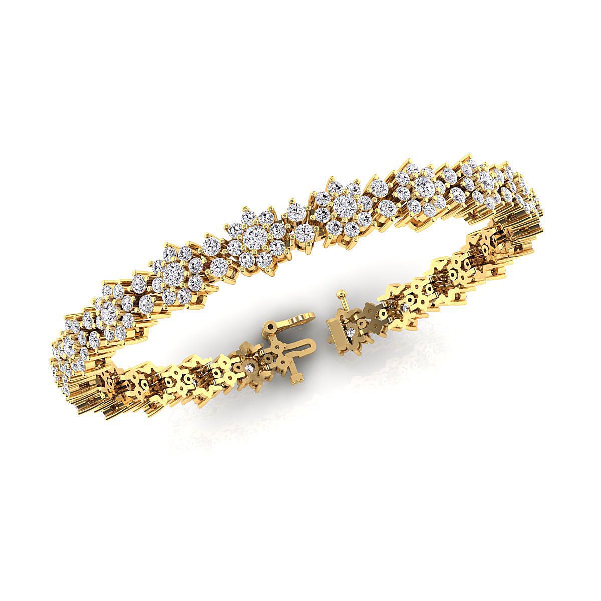 Moissanite bracelet in gold and sterling silver