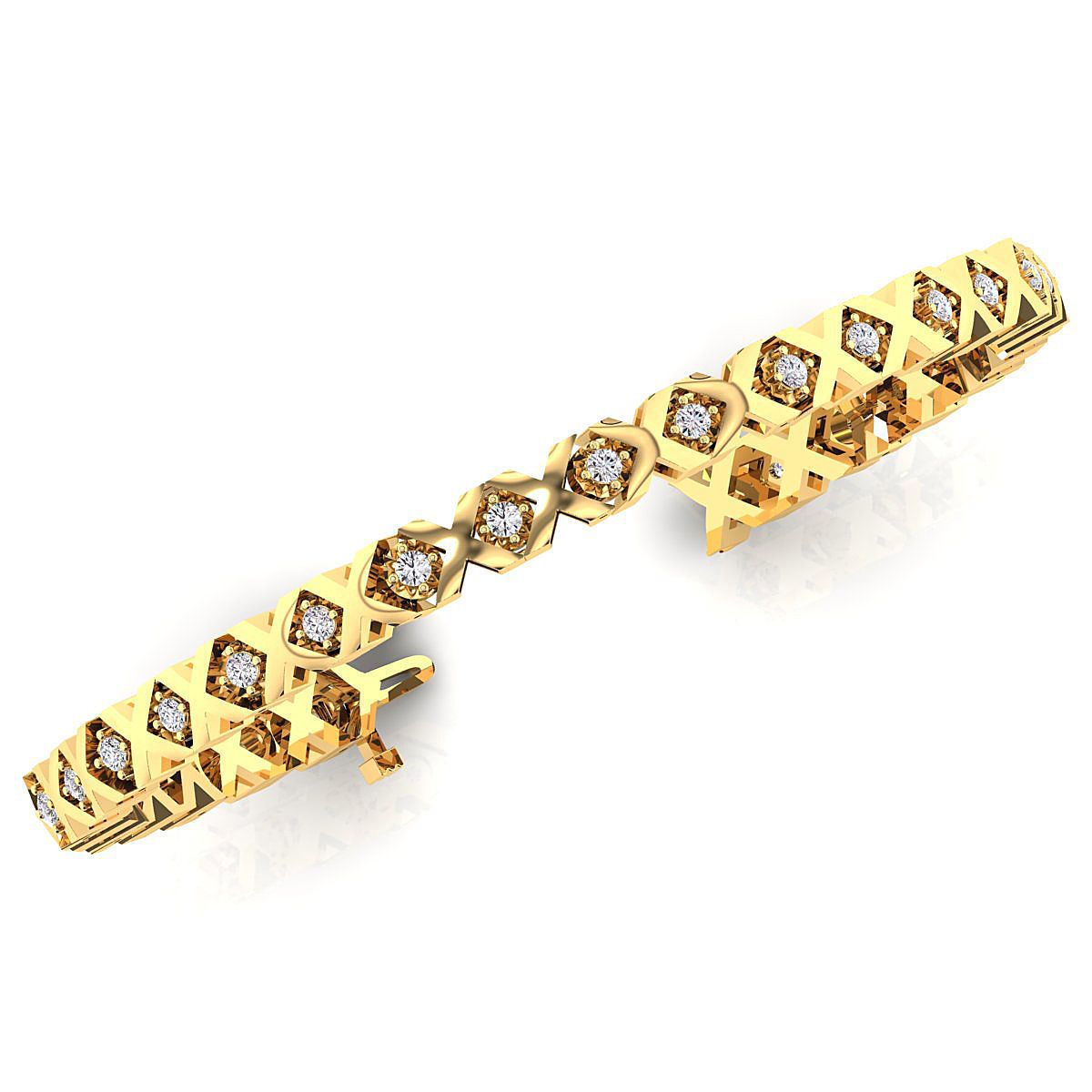 Moissanite bracelet in gold and sterling silver