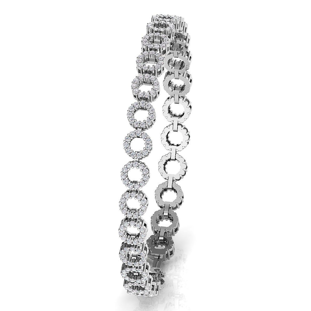 Moissanite bracelet in gold and sterling silver