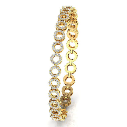 Moissanite bracelet in gold and sterling silver