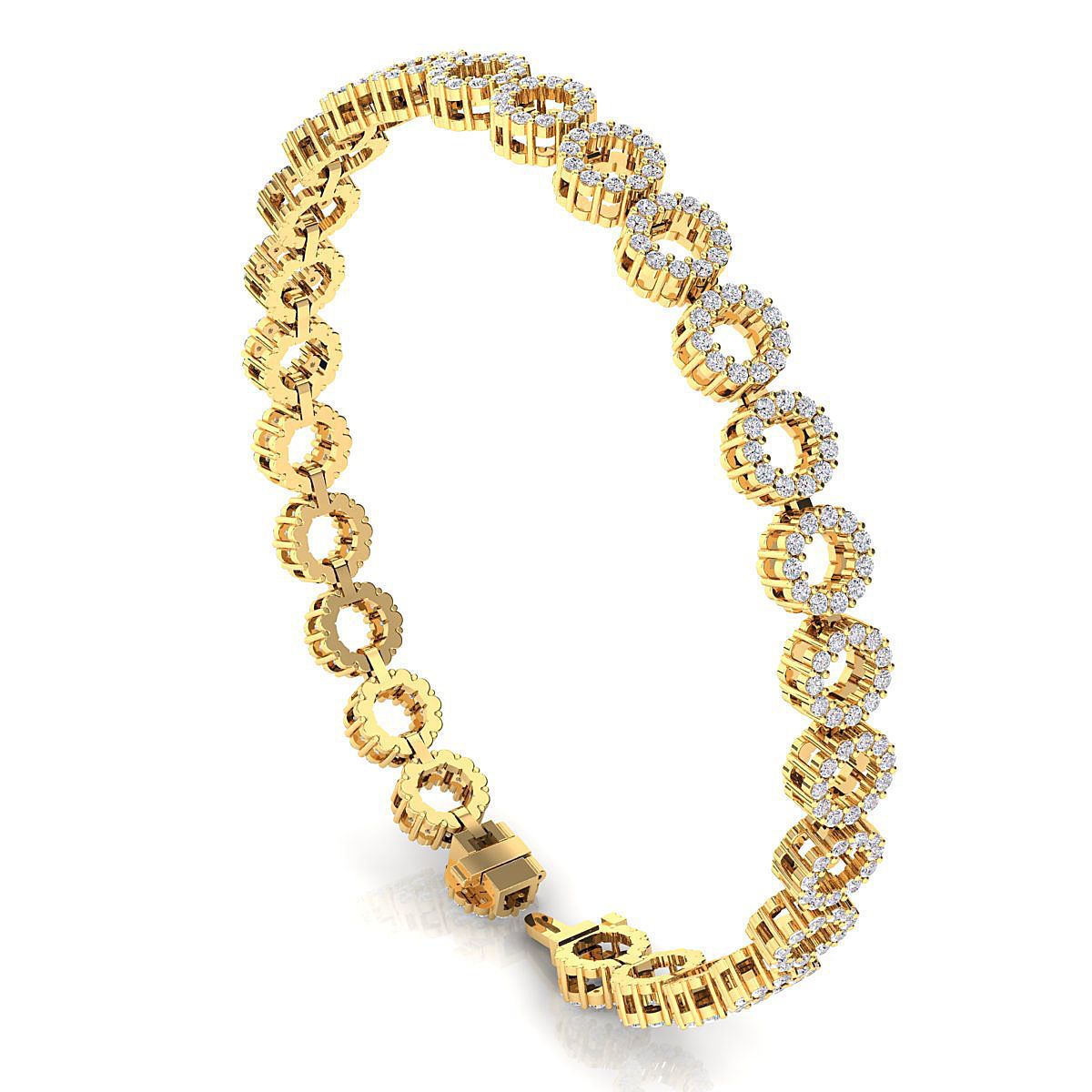 Moissanite bracelet in gold and sterling silver