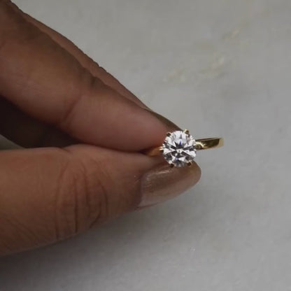 The Deepa Solitaire Ring- Vaira Moissanite diamond