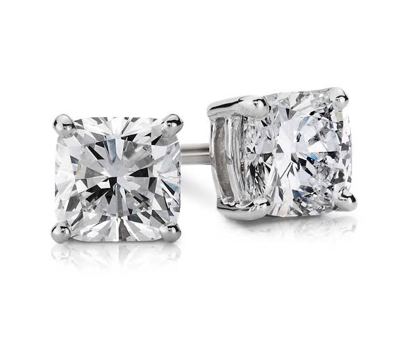 Cushion Brilliant Cut Solitaire Earring 1 to 10 CT